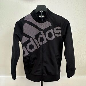 Adidas Kids Black and White Logo Jacket. Size Large (14)